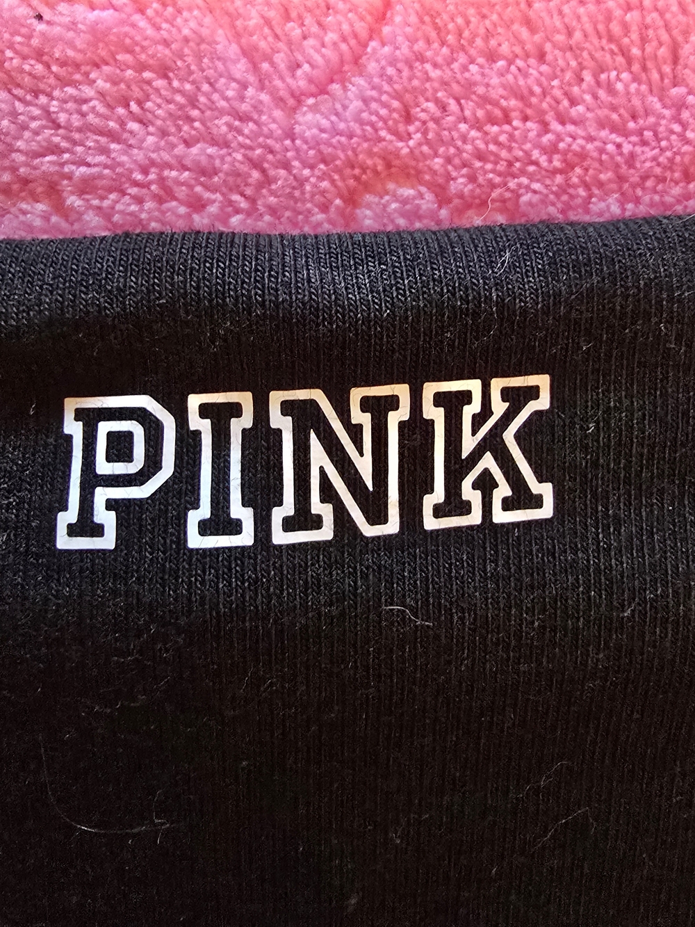 PINK Victoria's Secret Black Bike Shorts with White Logo